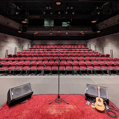 A view of the Auburn Stage's seating from the stage.