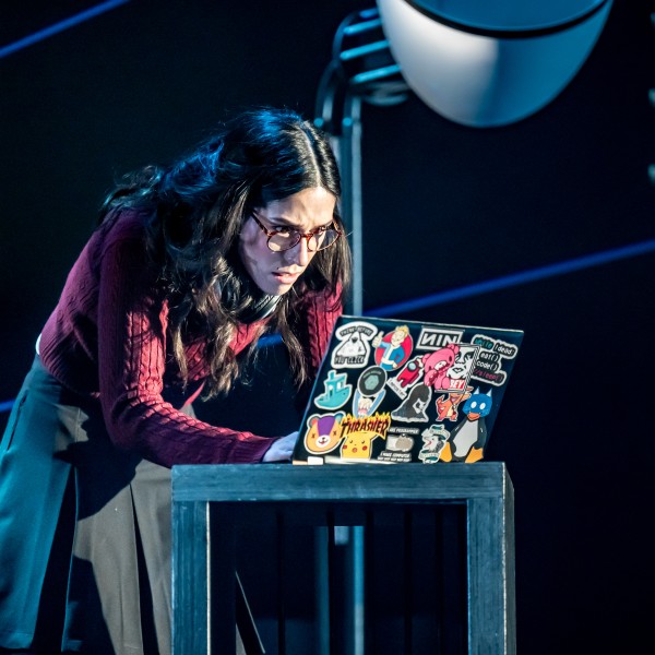 Pictured: Priya Narine. Director: Haysam Kadri. Set Designer: Beyata Hackborn. Costume Designer: Jessica Oostergo. Lighting Designer: Siobhán Sleath. Composer & Sound. Designer: Richard Feren. Projection Designer: Corwin Ferguson. Fight & Intimacy Director: Siobhan Richardson. Assistant Director: Alexandra Rizkallah. Photographer: Dahlia Katz.