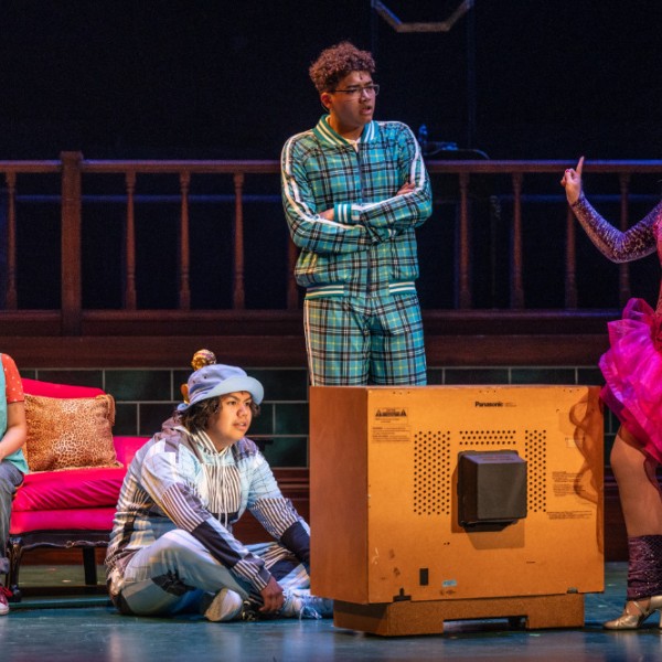 Pictured: The Company of MATILDA THE MUSICAL. Directed by: Megan Watson. Music Directed by: Sarah Richardson. Choreographed by: Stephen Cota. Set Design by: Scott Penner. Costume Design by: Lisa Wright. Lighting Design by: Jareth Li. Sound Design by: Aaron Ouellette. Photo by Dahlia Katz.